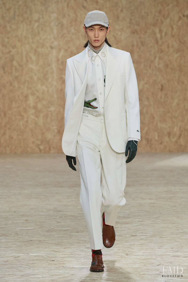 Meng Yu Qi featured in  the Lacoste fashion show for Autumn/Winter 2020