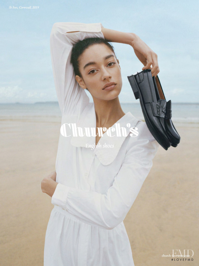 Damaris Goddrie featured in  the Church’s English Shoes advertisement for Spring/Summer 2020