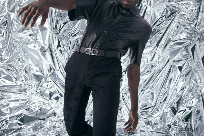 Alton Mason featured in  the Salvatore Ferragamo advertisement for Holiday 2019