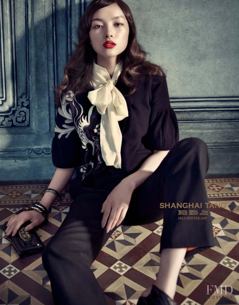 Fei Fei Sun featured in  the Shanghai Tang advertisement for Autumn/Winter 2009