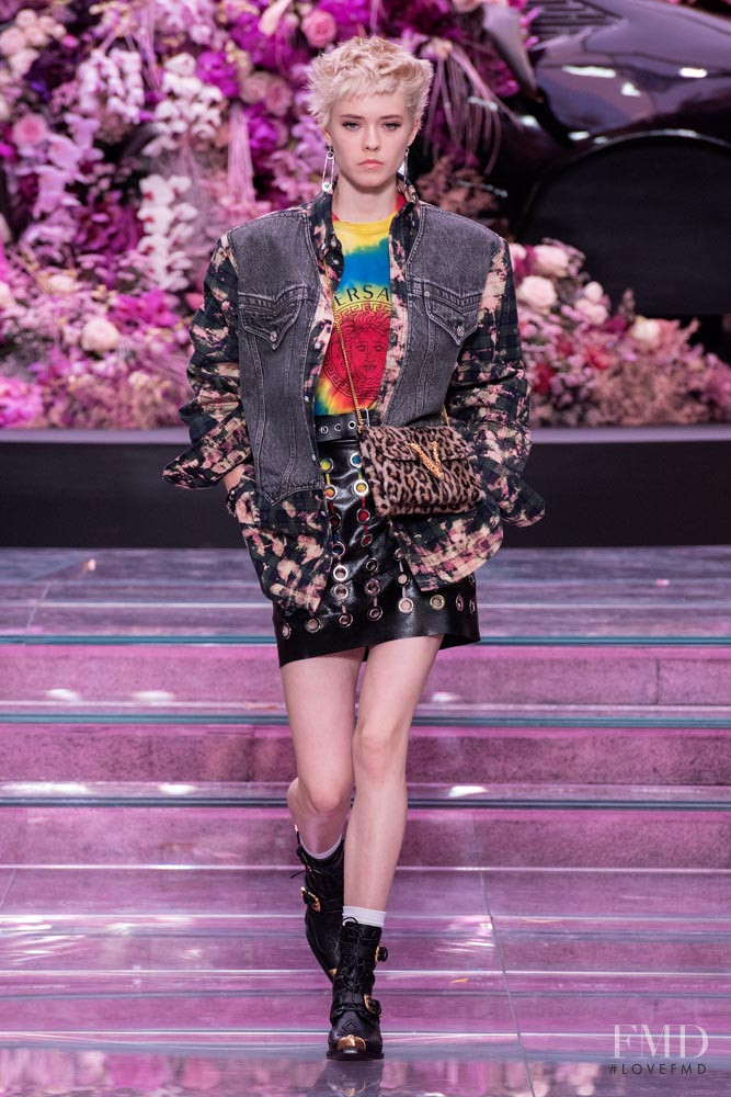 Maike Inga featured in  the Versace fashion show for Spring/Summer 2020