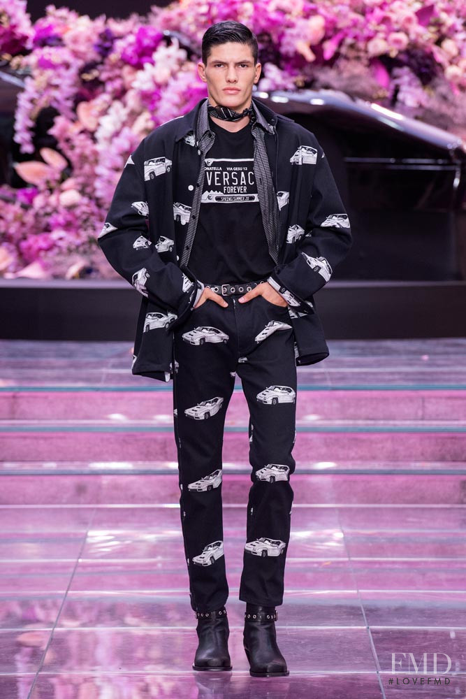 Islam Dulatov featured in  the Versace fashion show for Spring/Summer 2020