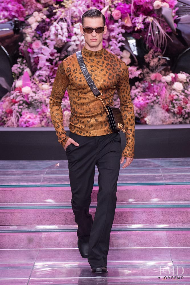 David Trulik featured in  the Versace fashion show for Spring/Summer 2020