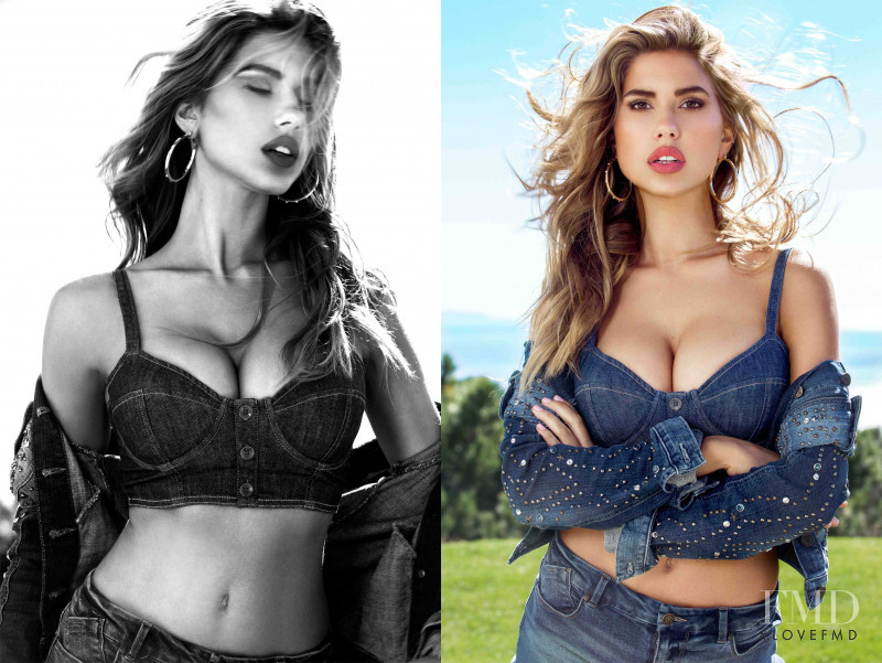 Kara Del Toro featured in  the Guess advertisement for Autumn/Winter 2017