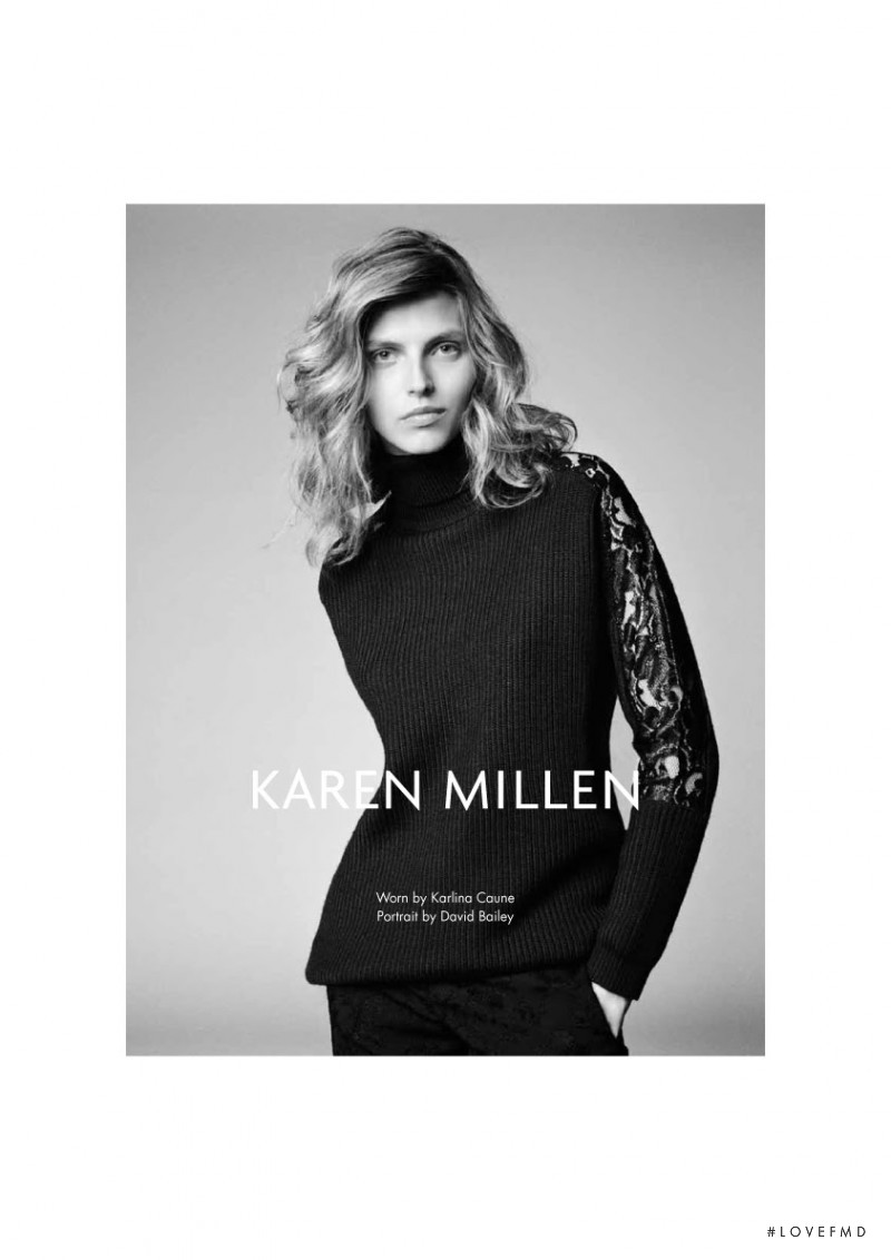 Karlina Caune featured in  the Karen Millen advertisement for Autumn/Winter 2013