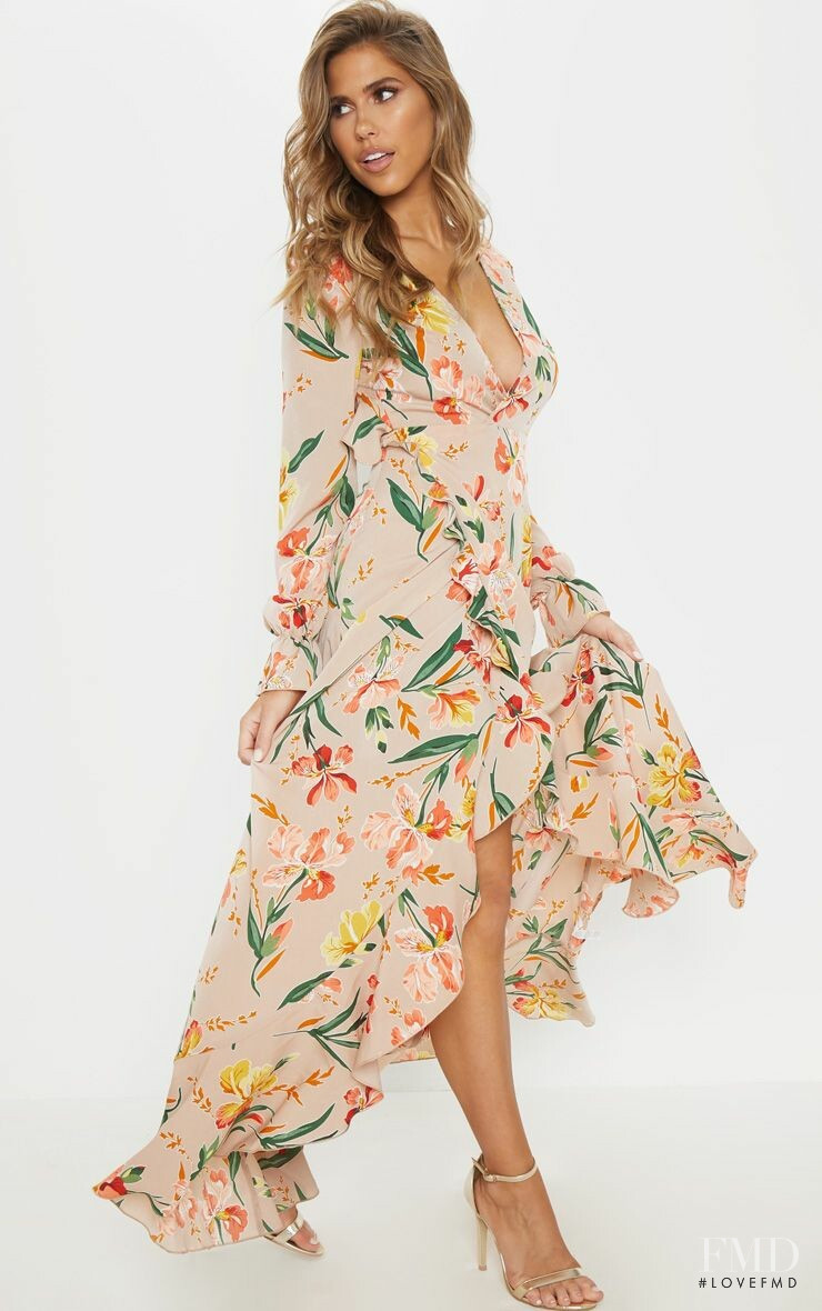 Kara Del Toro featured in  the PrettyLittleThing catalogue for Spring/Summer 2019