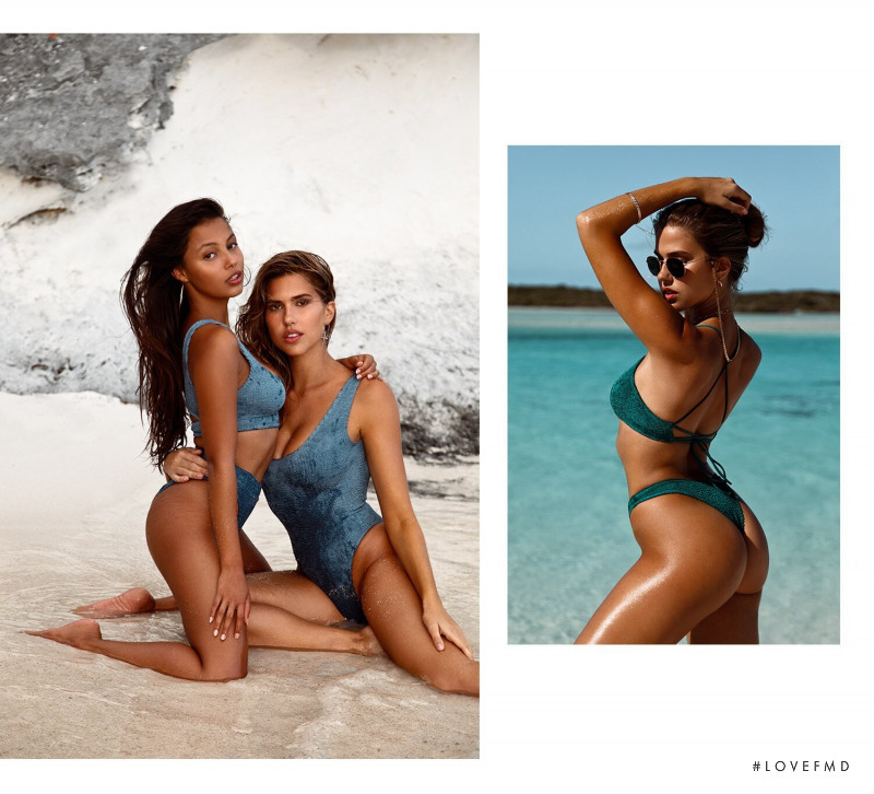 Kara Del Toro featured in  the Bond-Eye Swim lookbook for Spring/Summer 2019