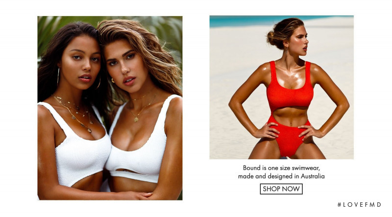 Kara Del Toro featured in  the Bond-Eye Swim lookbook for Spring/Summer 2019