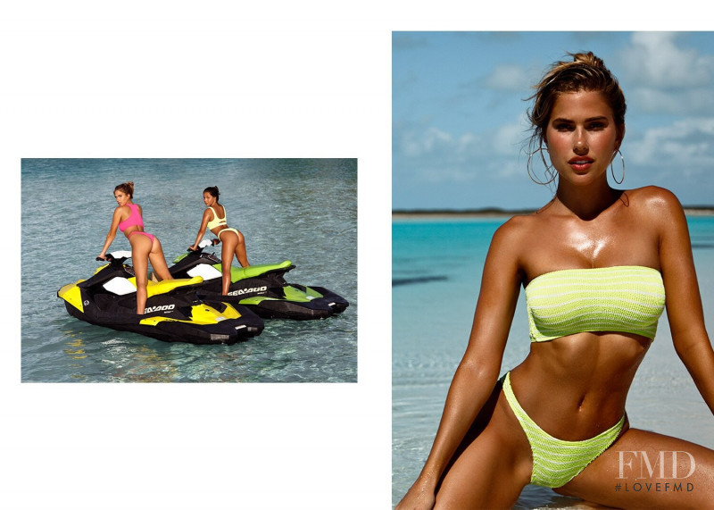 Kara Del Toro featured in  the Bond-Eye Swim lookbook for Spring/Summer 2019