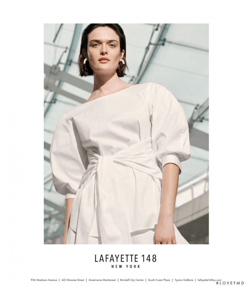 Sam Rollinson featured in  the Lafayette 148 New York advertisement for Spring/Summer 2020