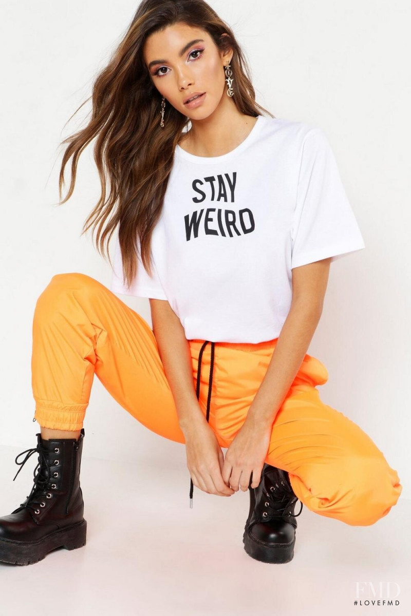 Cindy Mello featured in  the Boohoo catalogue for Spring/Summer 2019