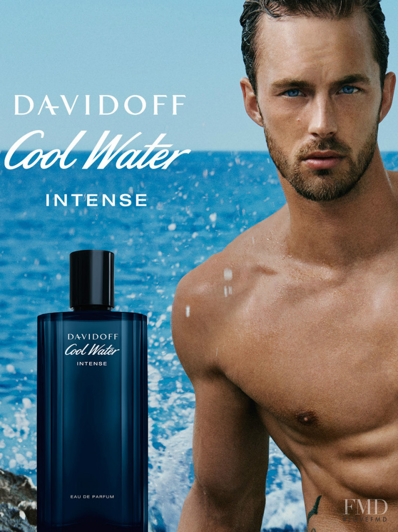 Christian Hogue featured in  the Davidoff Cool Water Intense fragrance advertisement for Summer 2019