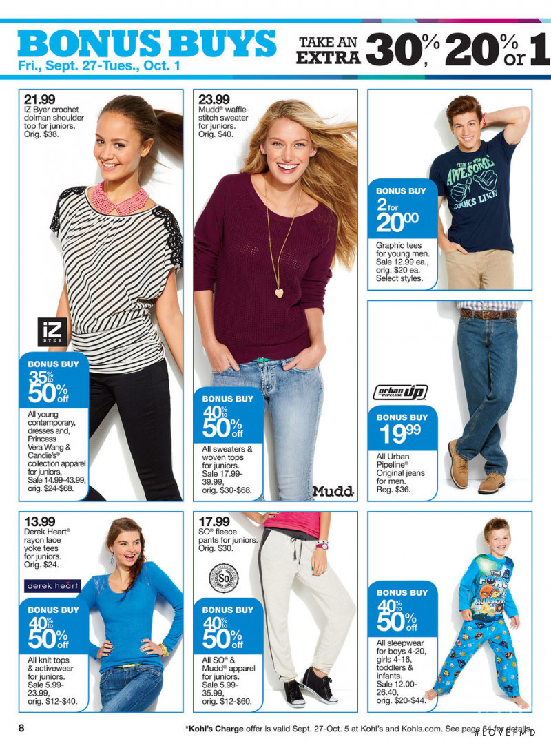 Caroline Lowe featured in  the Kohl\'s catalogue for Autumn/Winter 2013