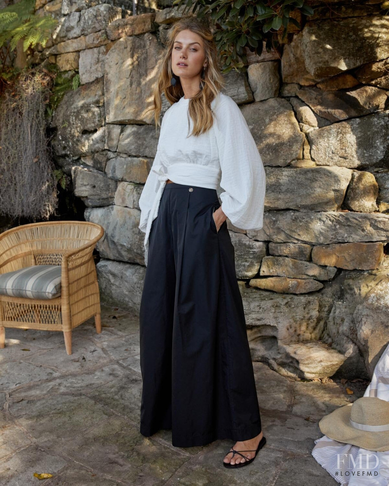 Caroline Lowe featured in  the Luxe de Valentina lookbook for Resort 2019