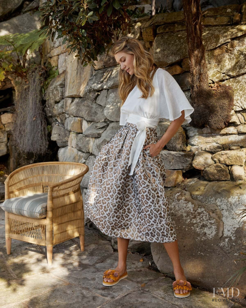 Caroline Lowe featured in  the Luxe de Valentina lookbook for Resort 2019