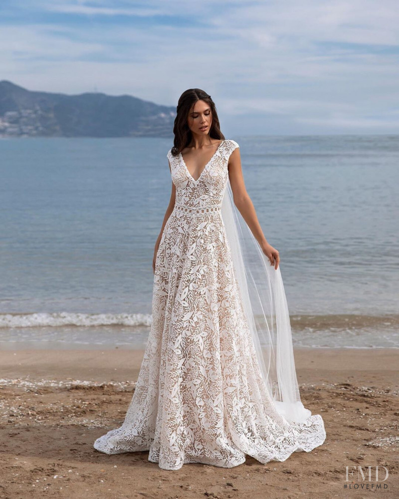 Victoria Bronova featured in  the Pronovias catalogue for Cruise 2021