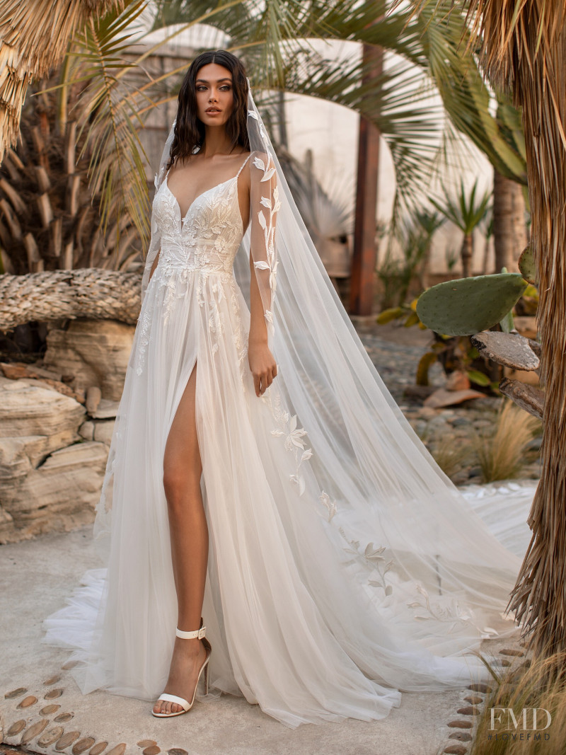 Victoria Bronova featured in  the Pronovias catalogue for Cruise 2021