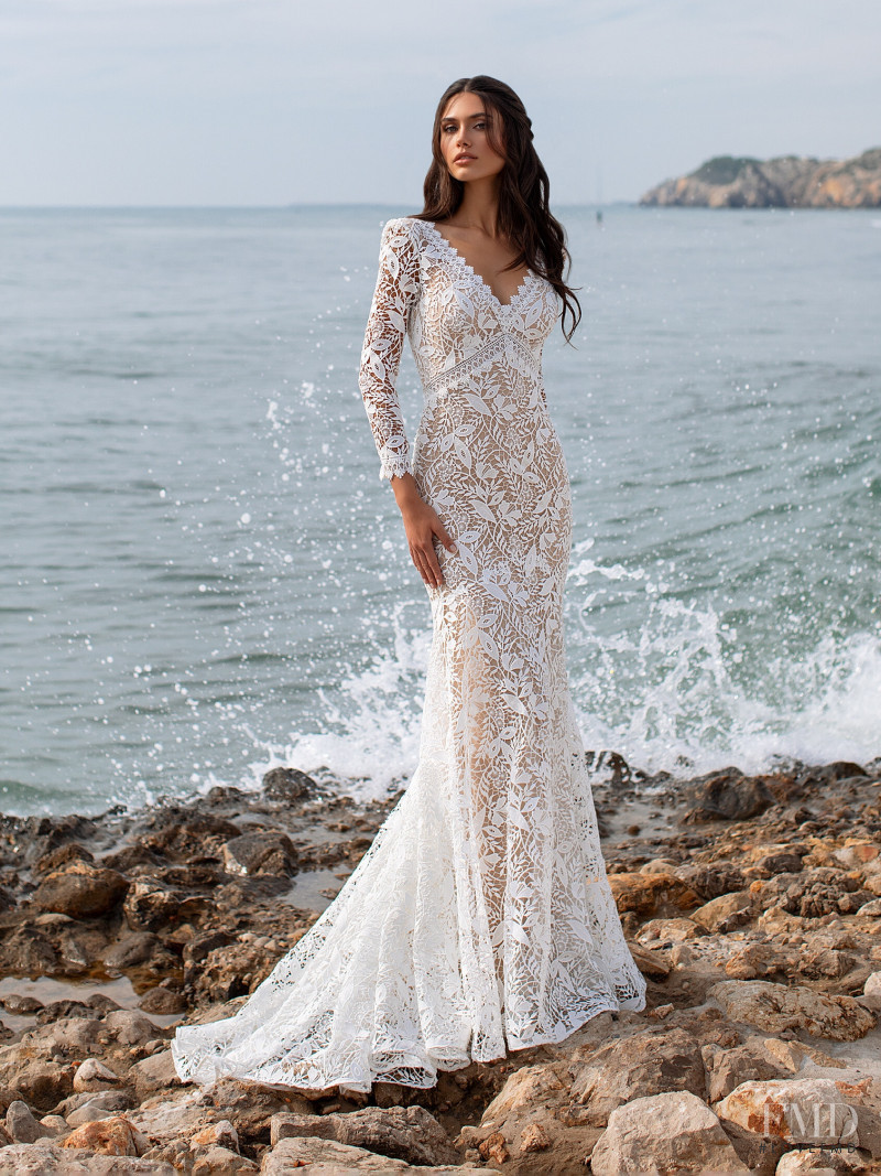 Victoria Bronova featured in  the Pronovias catalogue for Cruise 2021