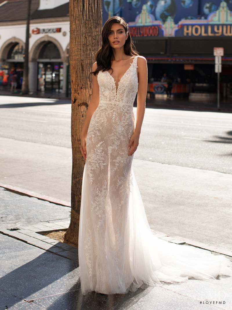 Victoria Bronova featured in  the Pronovias catalogue for Cruise 2021