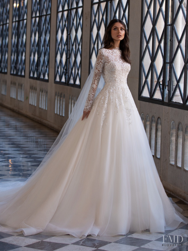 Victoria Bronova featured in  the Pronovias catalogue for Cruise 2021