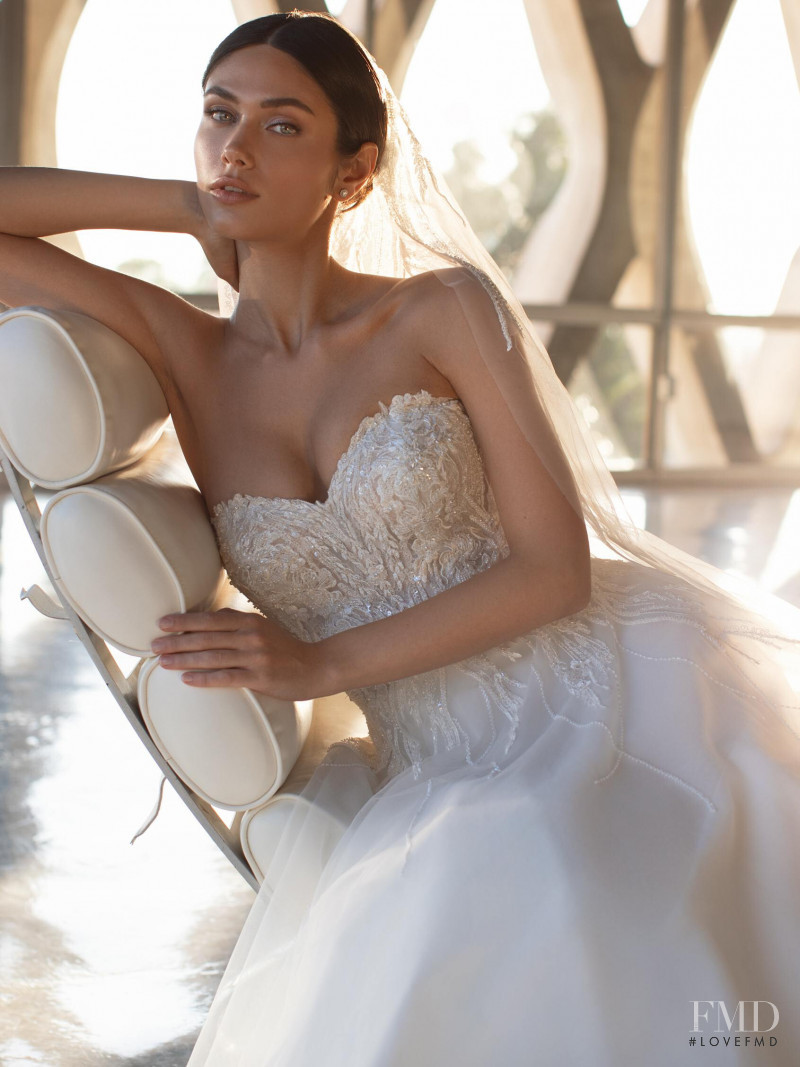 Victoria Bronova featured in  the Pronovias catalogue for Cruise 2021