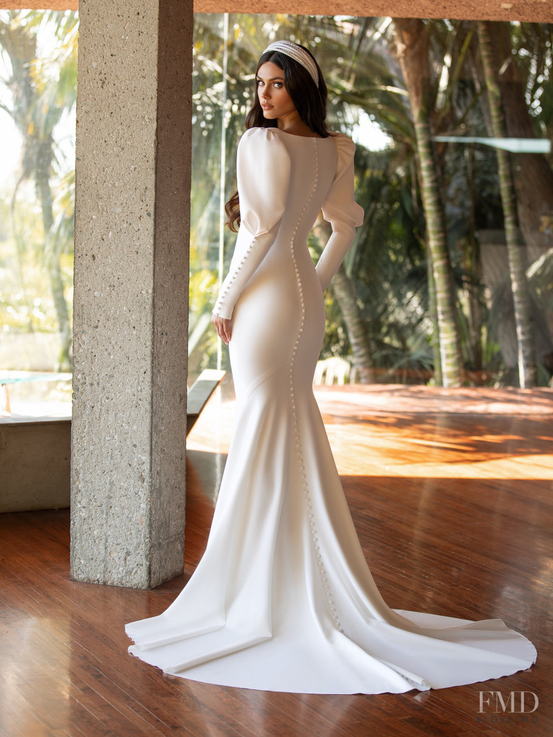 Victoria Bronova featured in  the Pronovias catalogue for Cruise 2021