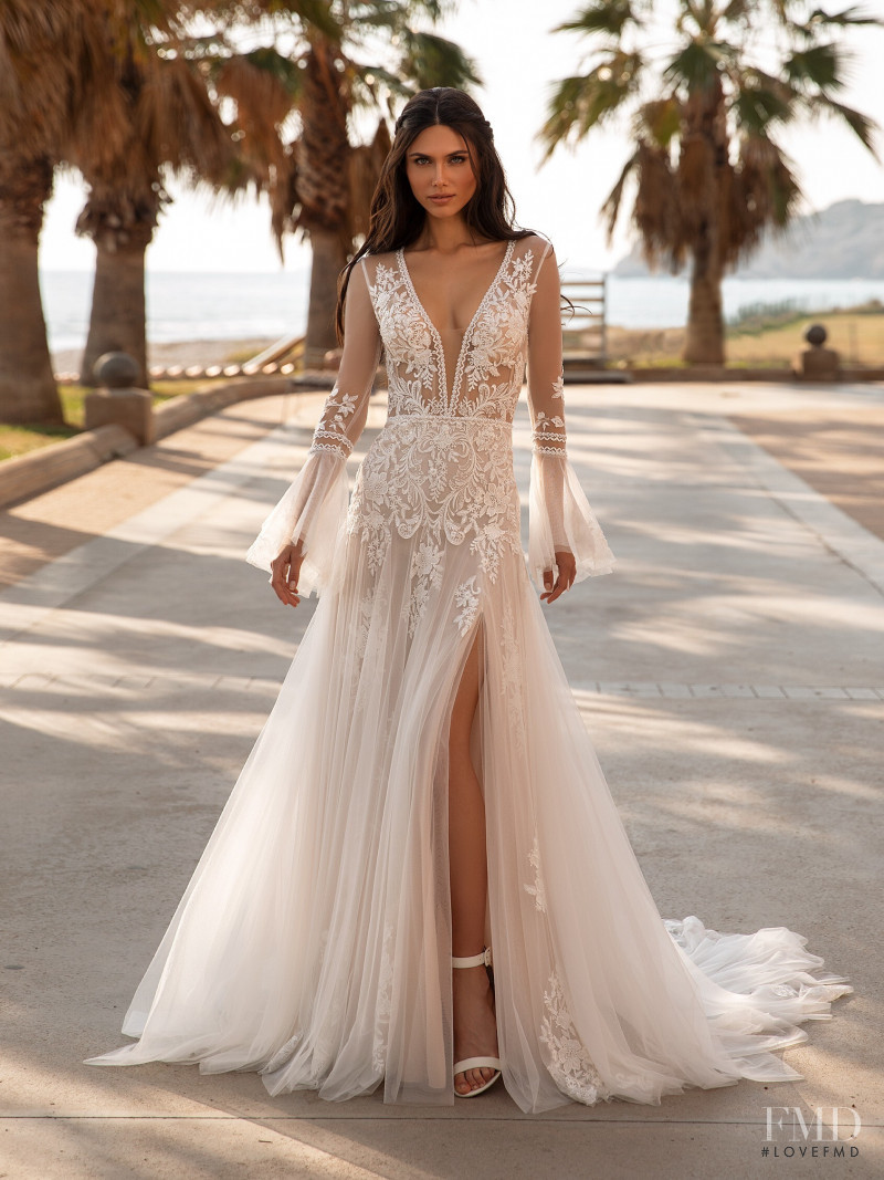 Victoria Bronova featured in  the Pronovias catalogue for Cruise 2021