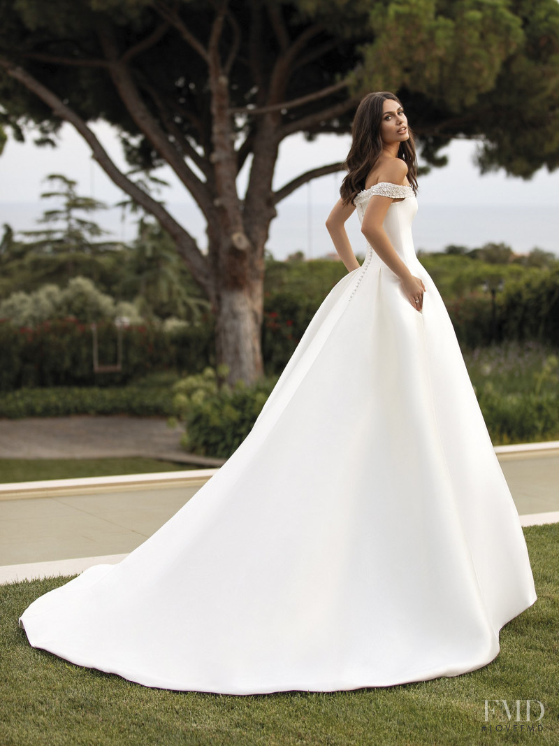 Victoria Bronova featured in  the Pronovias Contemporary Goddess catalogue for Cruise 2021