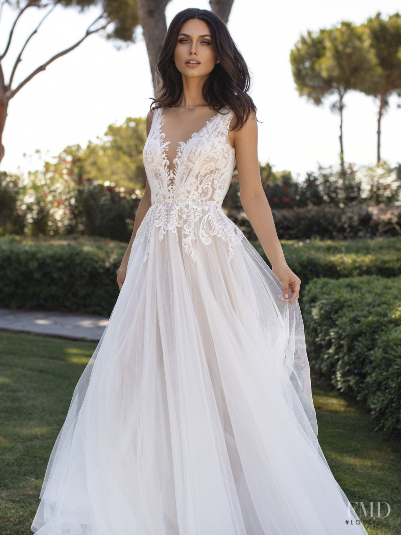 Victoria Bronova featured in  the Pronovias Contemporary Goddess catalogue for Cruise 2021