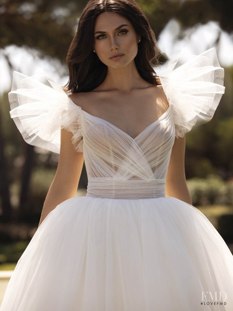 Victoria Bronova featured in  the Pronovias Contemporary Goddess catalogue for Cruise 2021