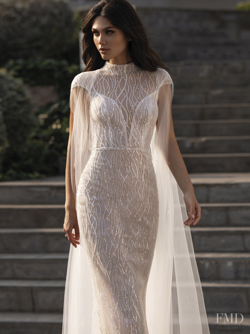 Victoria Bronova featured in  the Pronovias Contemporary Goddess catalogue for Cruise 2021