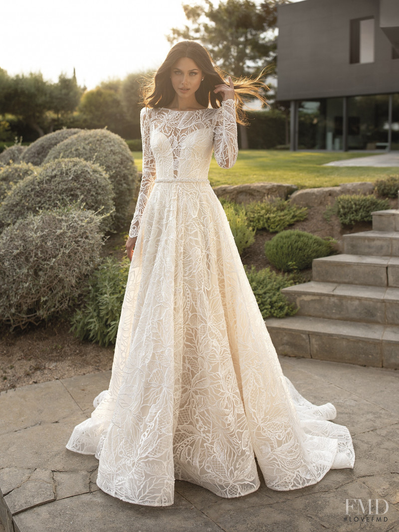 Victoria Bronova featured in  the Pronovias Contemporary Goddess catalogue for Cruise 2021