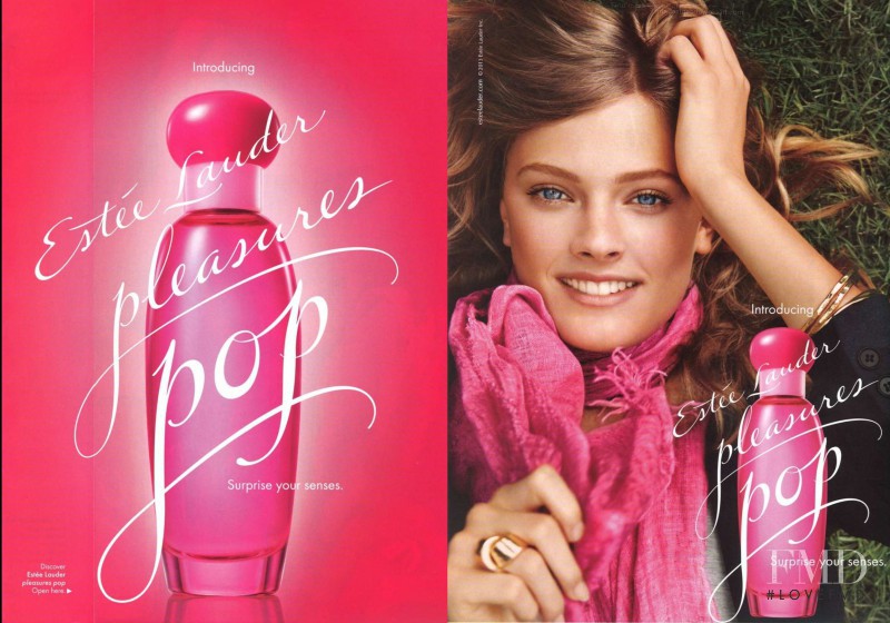 Constance Jablonski featured in  the Estée Lauder Pleasures Pop Fragrance advertisement for Autumn/Winter 2013