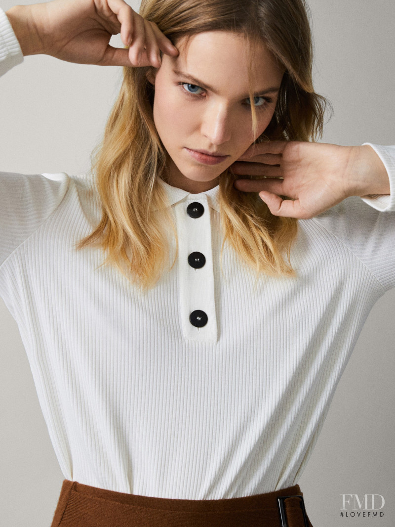 Sasha Luss featured in  the Massimo Dutti lookbook for Summer 2019