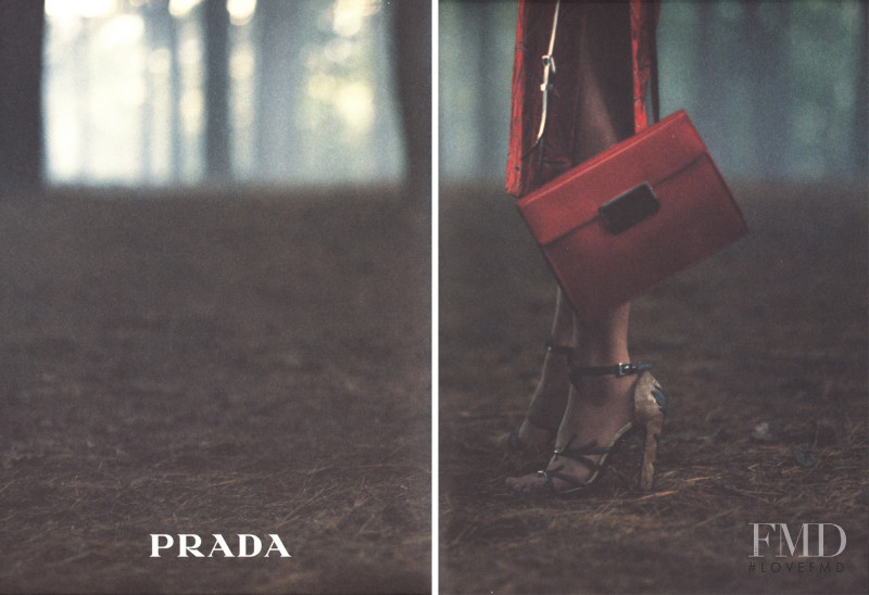 Amber Valletta featured in  the Prada advertisement for Spring/Summer 1997