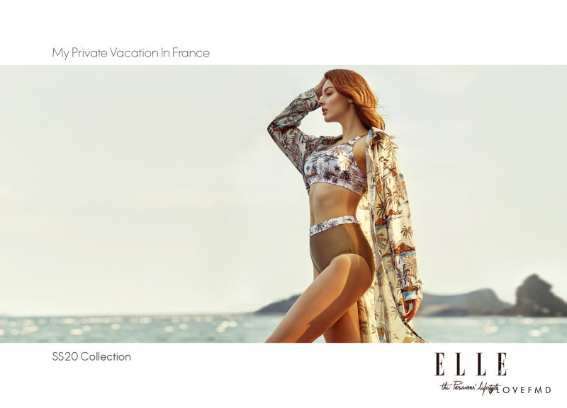 Marina Bondarko featured in  the Elle Swimwear catalogue for Spring/Summer 2020