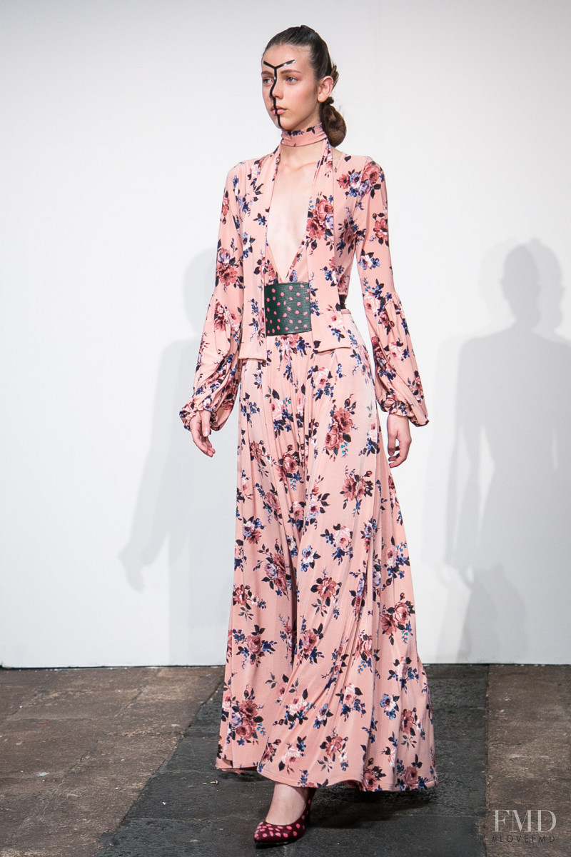 Sarah Cano featured in  the Raquel Orozco fashion show for Autumn/Winter 2017