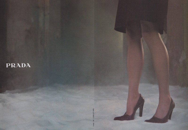 Amber Valletta featured in  the Prada advertisement for Autumn/Winter 1997