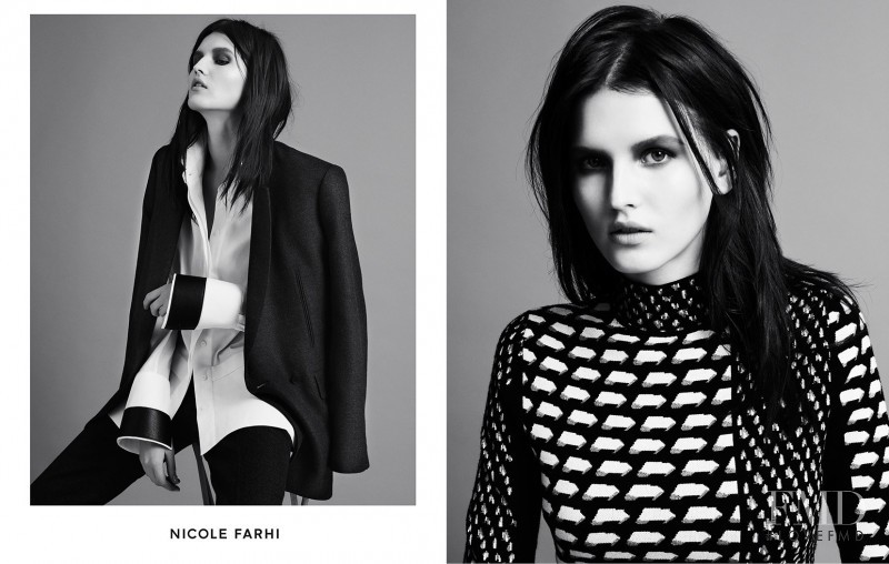 Katlin Aas featured in  the Nicole Farhi advertisement for Autumn/Winter 2013