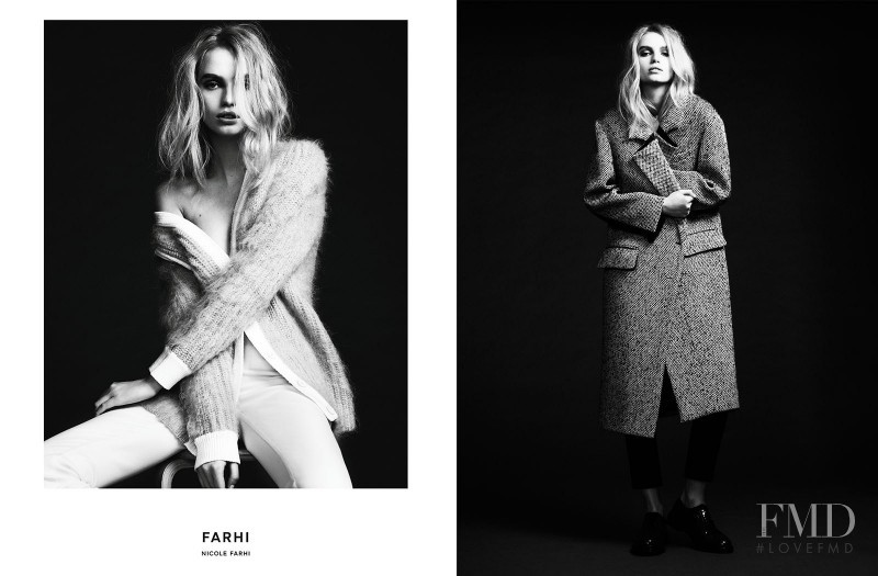 Diana Farkhullina featured in  the Nicole Farhi advertisement for Autumn/Winter 2013