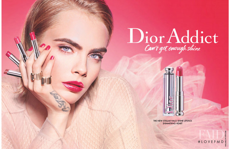 Cara Delevingne featured in  the Dior Beauty Dior Addict - Can\'t get enough shine advertisement for Spring/Summer 2020