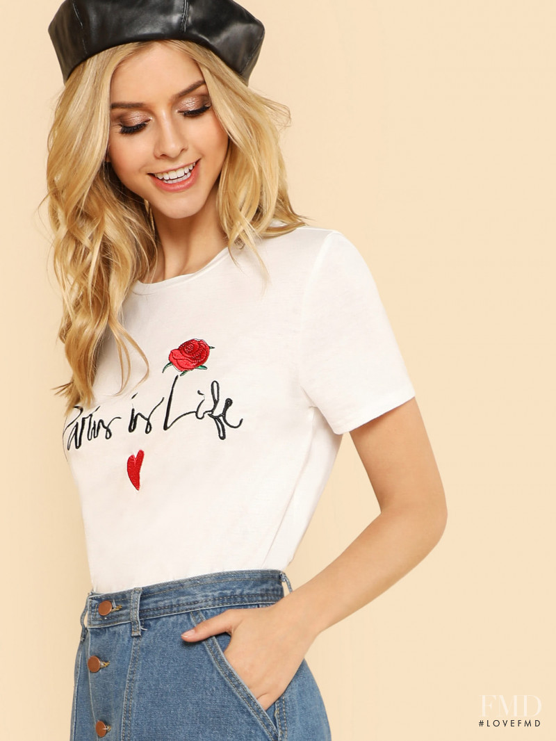 Marina Laswick featured in  the Shein catalogue for Spring/Summer 2018