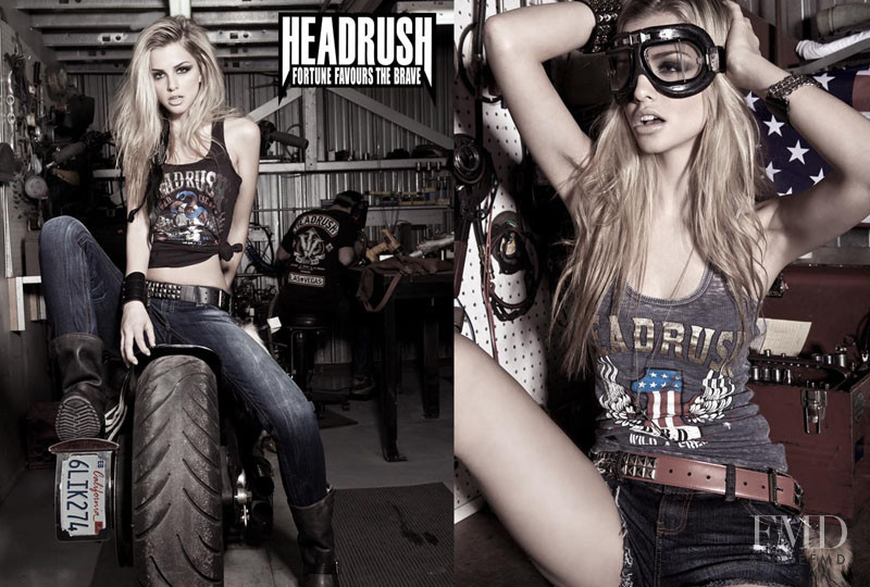 Marina Laswick featured in  the Headrush advertisement for Spring/Summer 2012