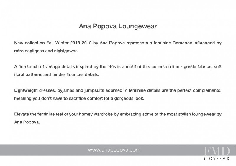 Ana Popova lookbook for Autumn/Winter 2018