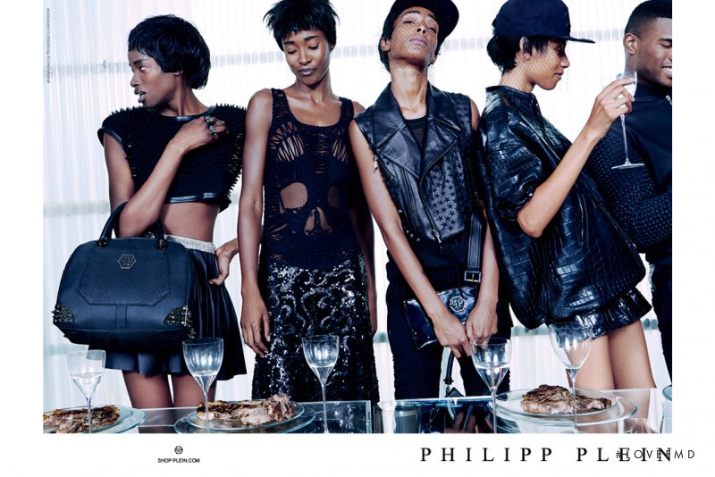 Devanie Gobir featured in  the Philipp Plein advertisement for Spring/Summer 2014