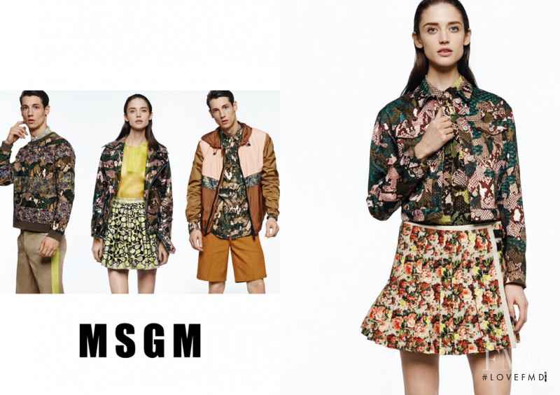 Kate Goodling featured in  the MSGM advertisement for Spring/Summer 2014