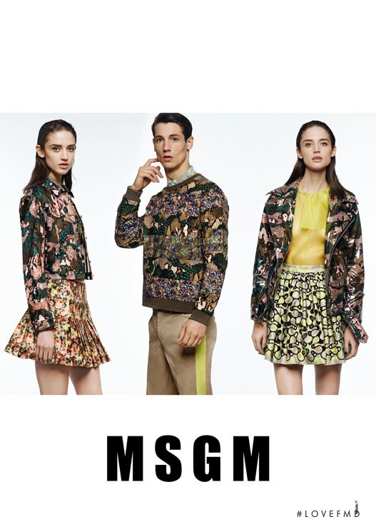 Kate Goodling featured in  the MSGM advertisement for Spring/Summer 2014