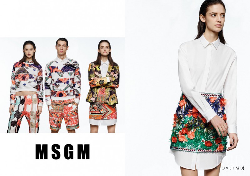 Kate Goodling featured in  the MSGM advertisement for Spring/Summer 2014