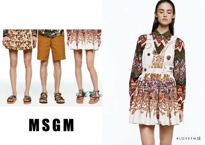 Kate Goodling featured in  the MSGM advertisement for Spring/Summer 2014
