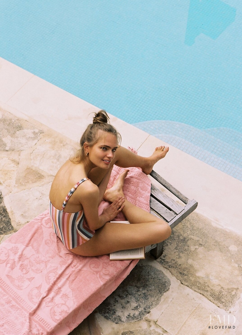 Anna Mila Guyenz featured in  the Peony Swimwear Wallflower lookbook for Resort 2020
